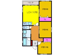 下園マンションの物件間取画像